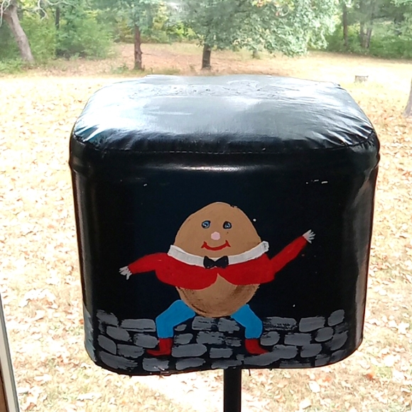 Vintage childrens folk art boho nursery rhyme hassock hand painted - Picture 3 of 13